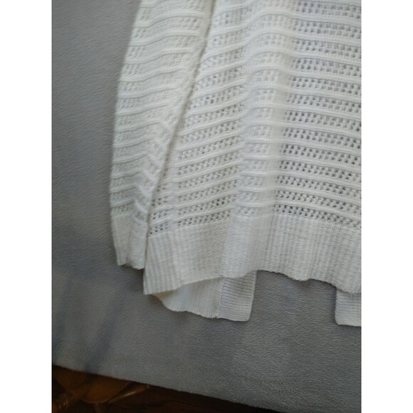 Cabi Open Stitch Cardigan #6237 White  Women's Small Coastal Sweater pockets - Picture 12 of 14